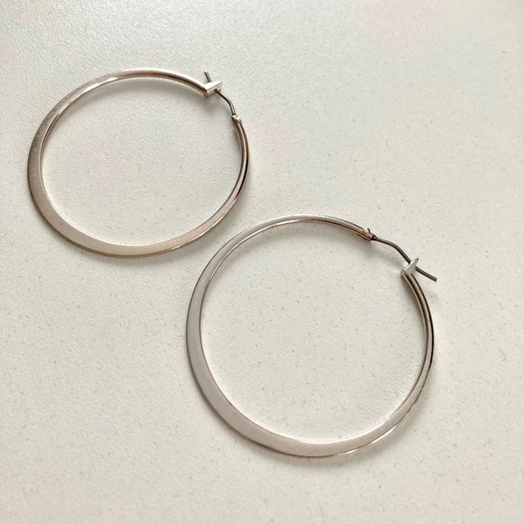 Silver Hoop Earrings - Picture 2 of 5